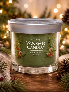 Yankee Candle Balsam & Cedar Small Tumbler Candle NWT